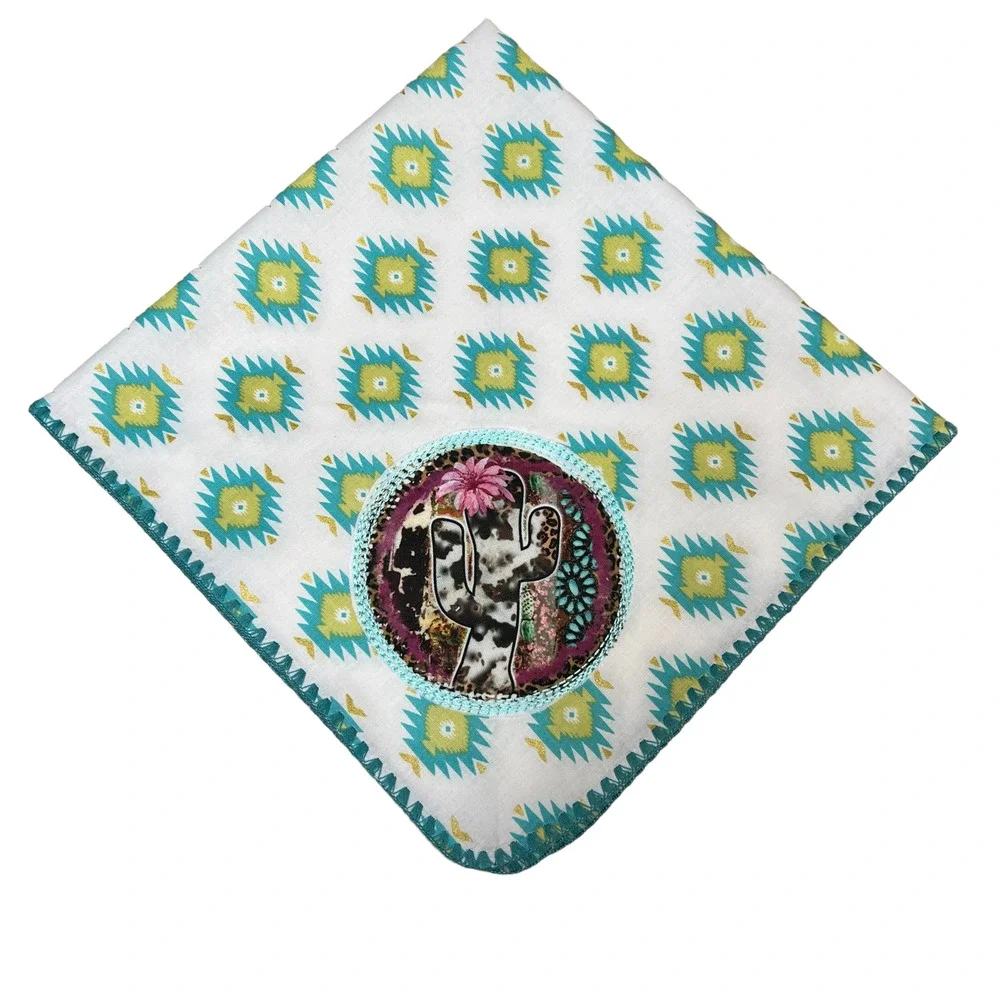 6 Napkins Cloth Western Cotton Handmade NWT Set of 6